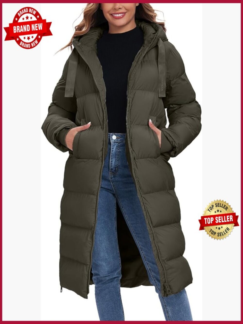 Maxi Puffer Coat Hooded Winter Warm Long Down Jacket